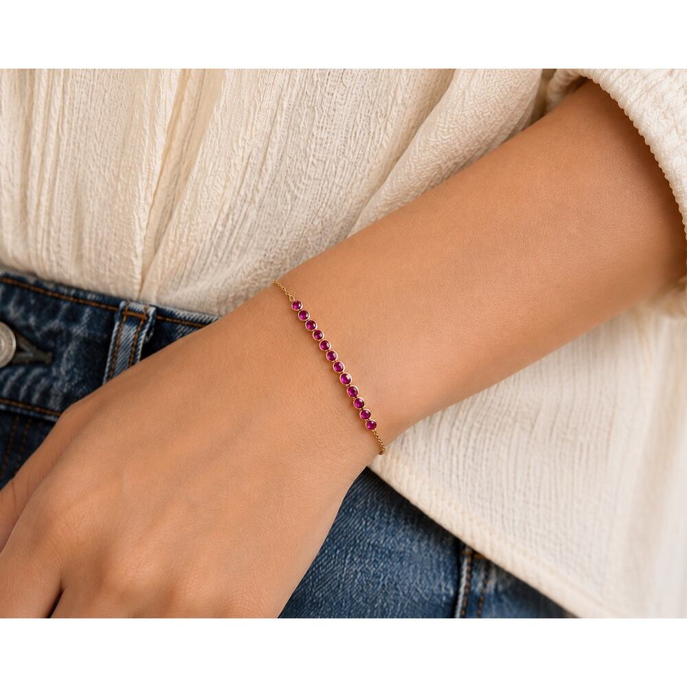 Gorjana Gold Adjustable Bracelet with Fuchsia Crystal Stones NWT